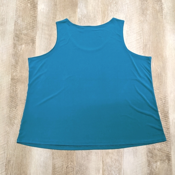 Susan Graver Teal Sleeveless Top - Picture 6 of 9